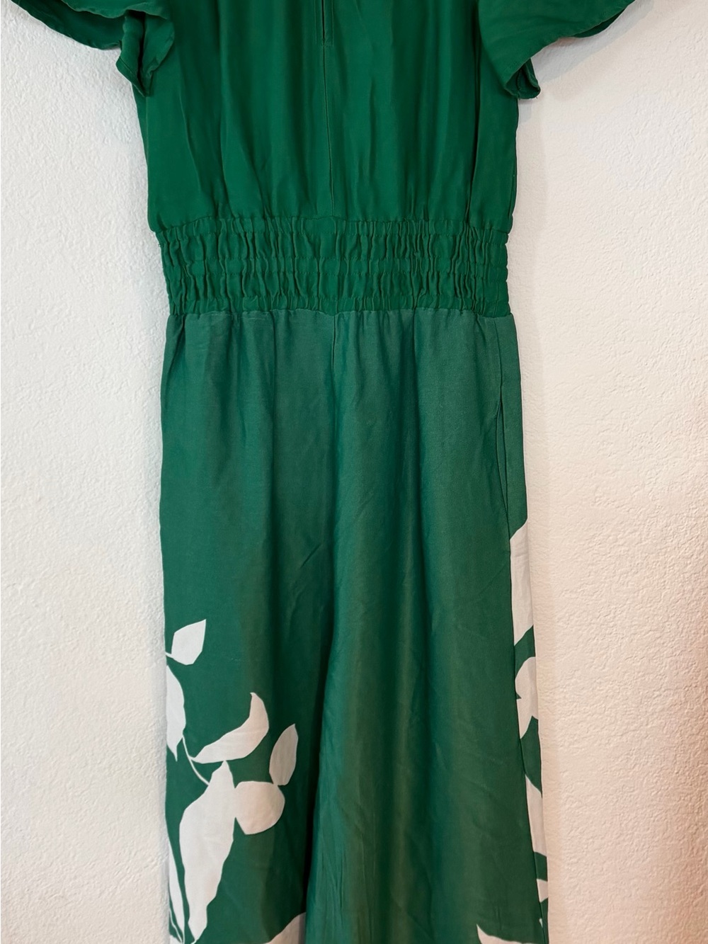 Anthropologie Green Wide-Leg Jumpsuit with White Floral Print - Picture 12 of 12
